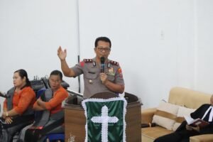 Waka Polres Sergai Serukan Tolak Narkoba dan Jaga Kamtibmas di HKBP Sei Rampah